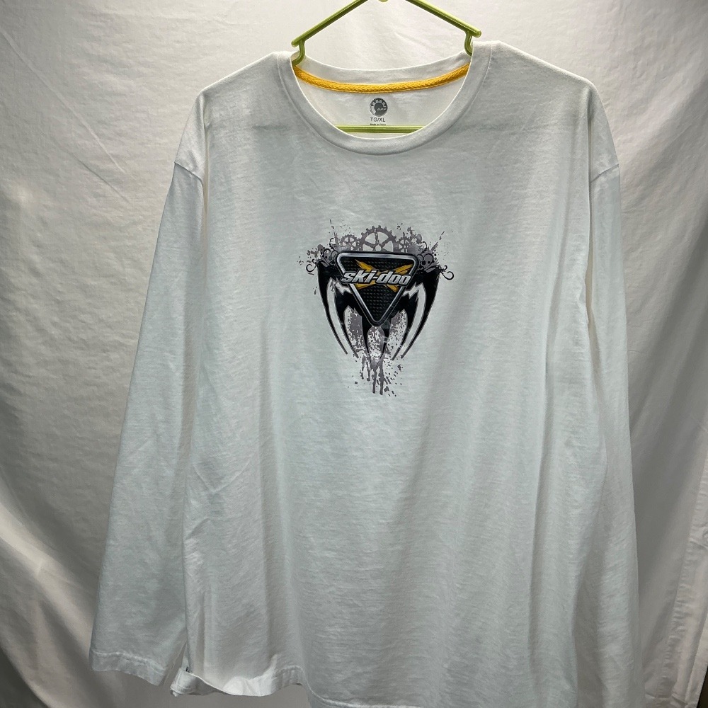 Ski-Doo Graphic Long Sleeve Tee Snowmobile BRP Logo White Men's TG/XL
